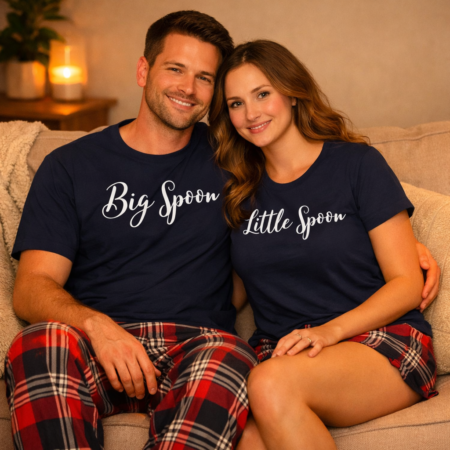 BIG SPOON LITTLE SPOON TARTAN MATCHING COUPLES PYJAMAS