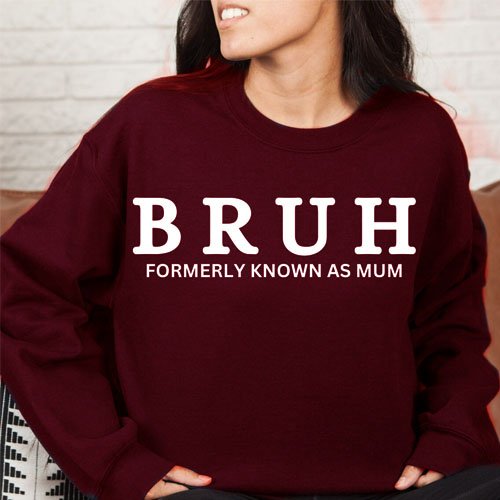 BRUH sweatshirt Burgendy 1