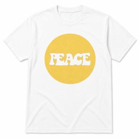 white tshirt that says peace