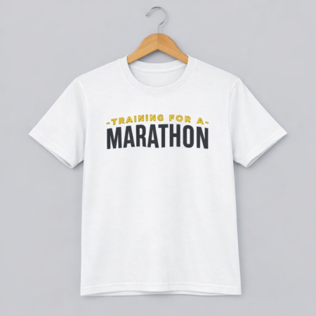 a training top that has training for a marathon printed