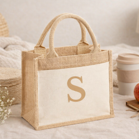 Personalised jute bag with initials