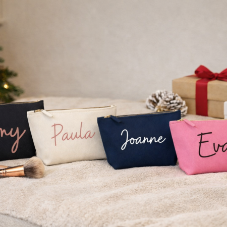 Personalised canvas make up bags