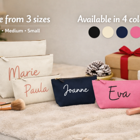 Personalised canvas make up bags
