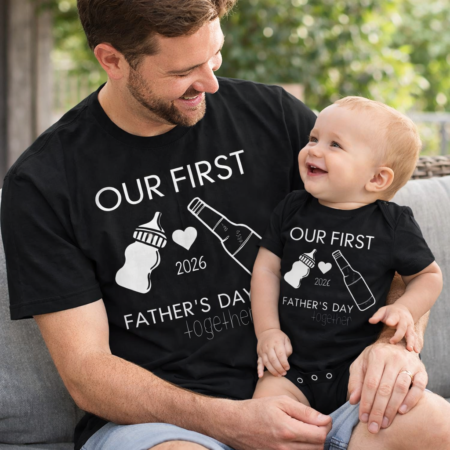 our first fathers day matching dad and baby tops