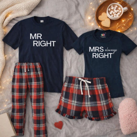Mr Right Mrs Always right matching couples pyjamas