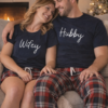 Matching husband and wife pyjamas