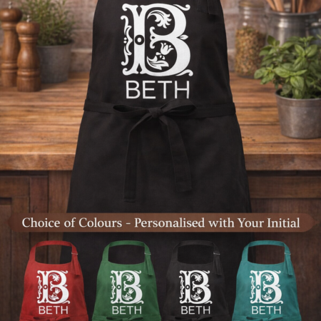 Personalised with your initial apron