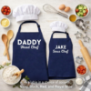 navy matching dad and son aprons