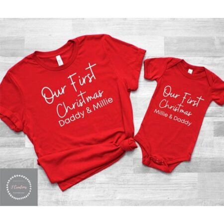 Our First Christmas Baby Vest