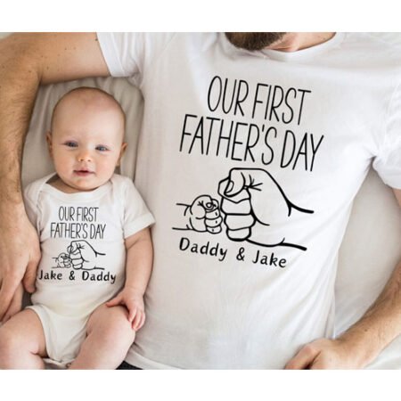 Our First Father’s Day T-shirt & Baby Vest