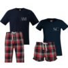 Red & Navy Matching Initial couples Pyjamas