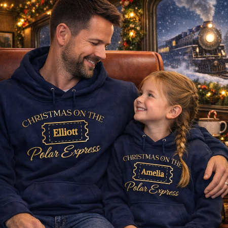 Matching Polar express ticket hoodies