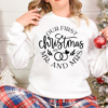 White sweatshirt that says Our first Christmas as Mr & Mrs