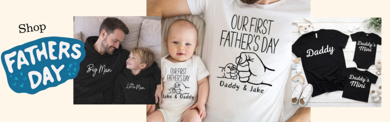 Matching fathers day tops and baby vest gifts for fathers day