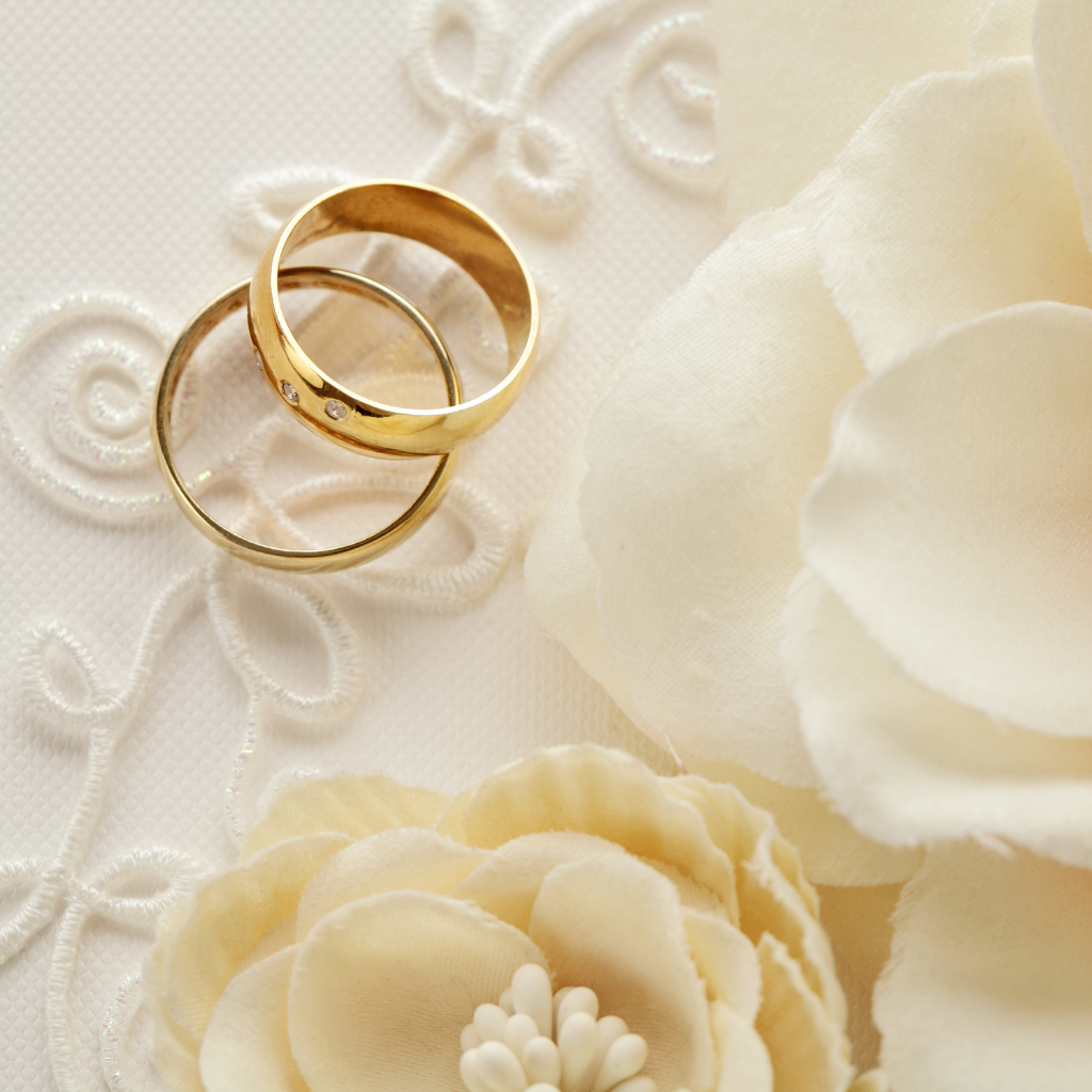 Neutral background Wedding rings
