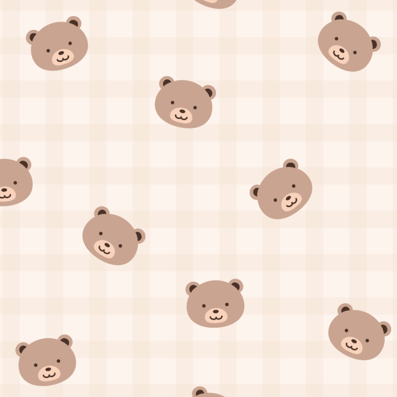 Soft cream background with little baby bear faces