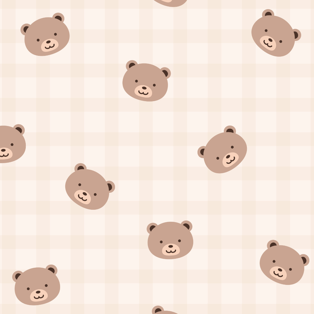 Soft cream background with little baby bear faces